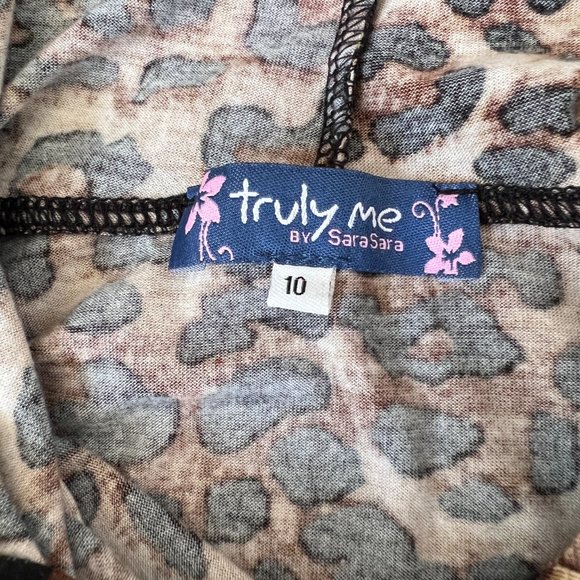 Truly Me by SaraSara Leopard Print Sweater Dress with Hood Black Size 10 years - Picture 7 of 10